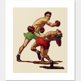 Vintage Sports Boxing, Boxers in a Fight Posters and Art